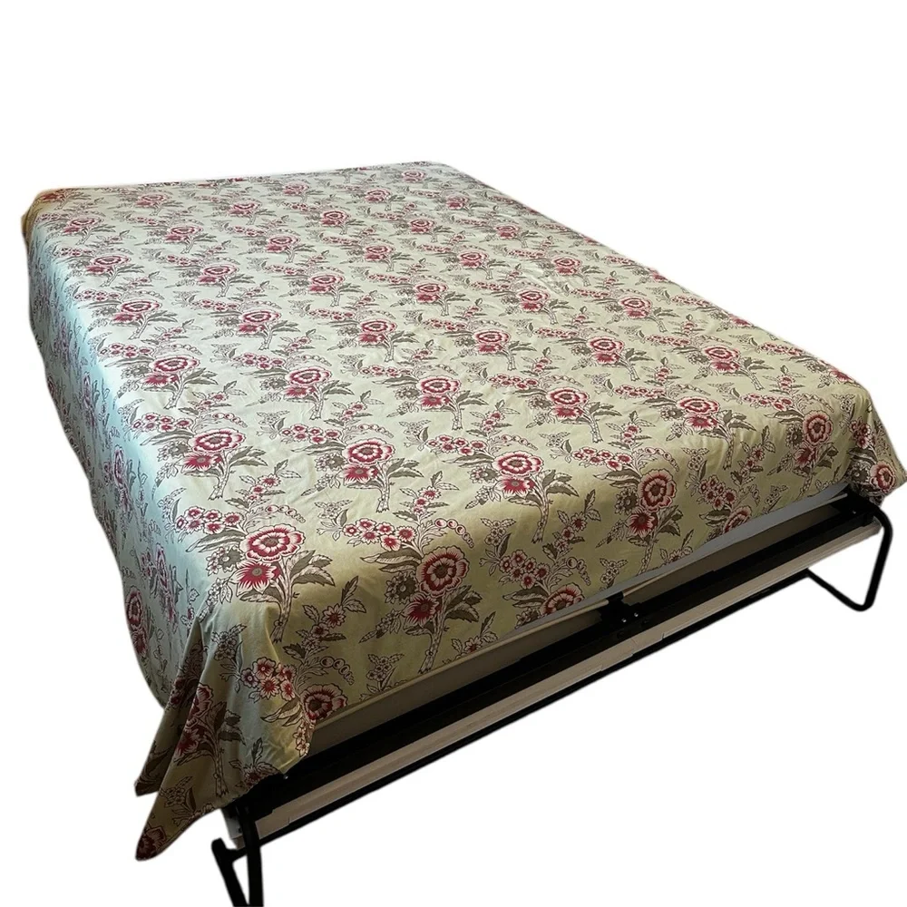 Pottery Barn Duvet Cover Light Green Pink Floral Boho Cottagecore 94”x80”